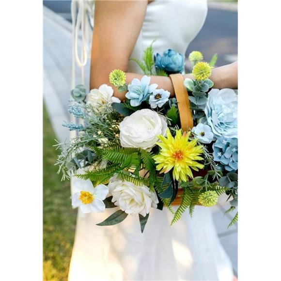 35pcs Flora Artificial Flowers Combo Peony Silk Roses Mix Fake Flowers DIY - Picture 4 of 6